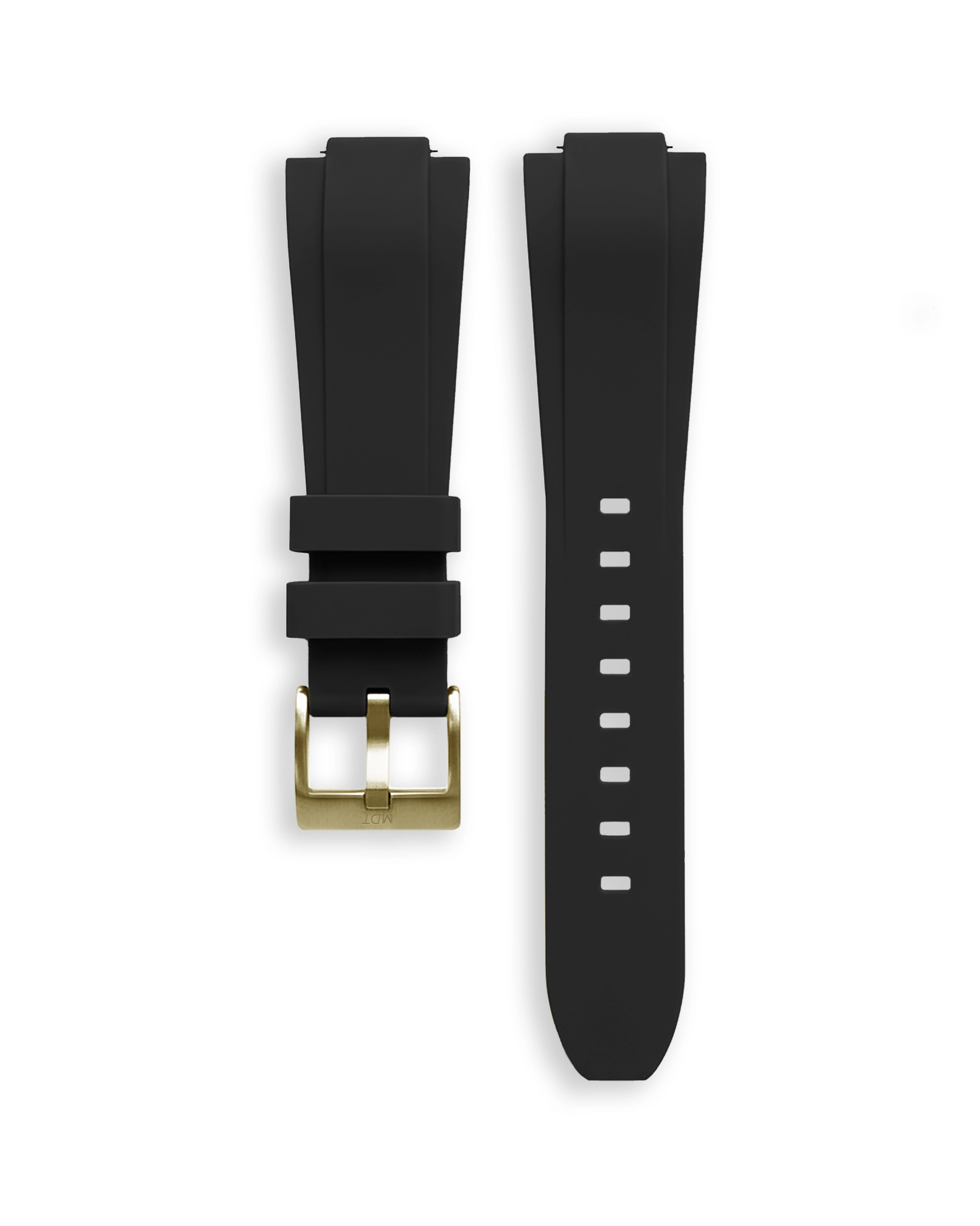Bracciale nero da 14 mm - fibbia in acciaio color oro giallo