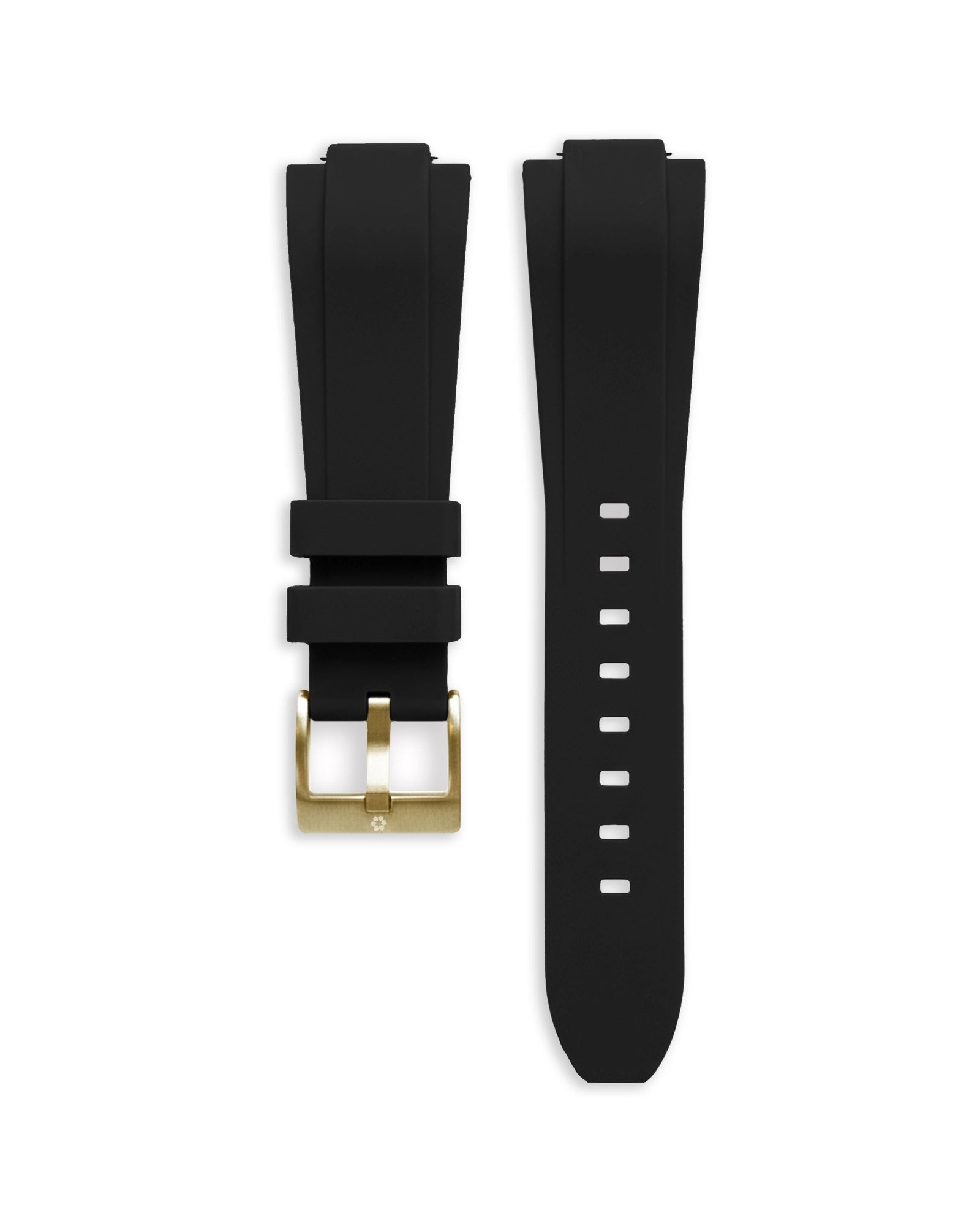 Bracciale nero da 14 mm - fibbia in acciaio color oro giallo