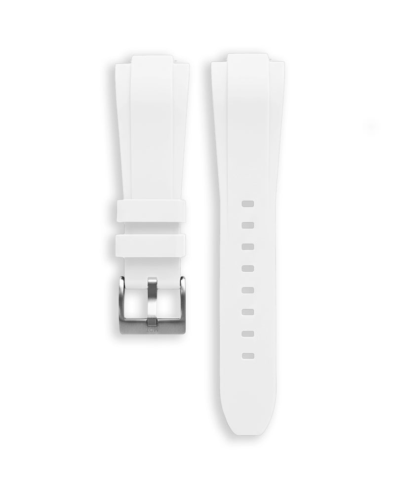 Bracciale bianco da 14 mm - fibbia in acciaio