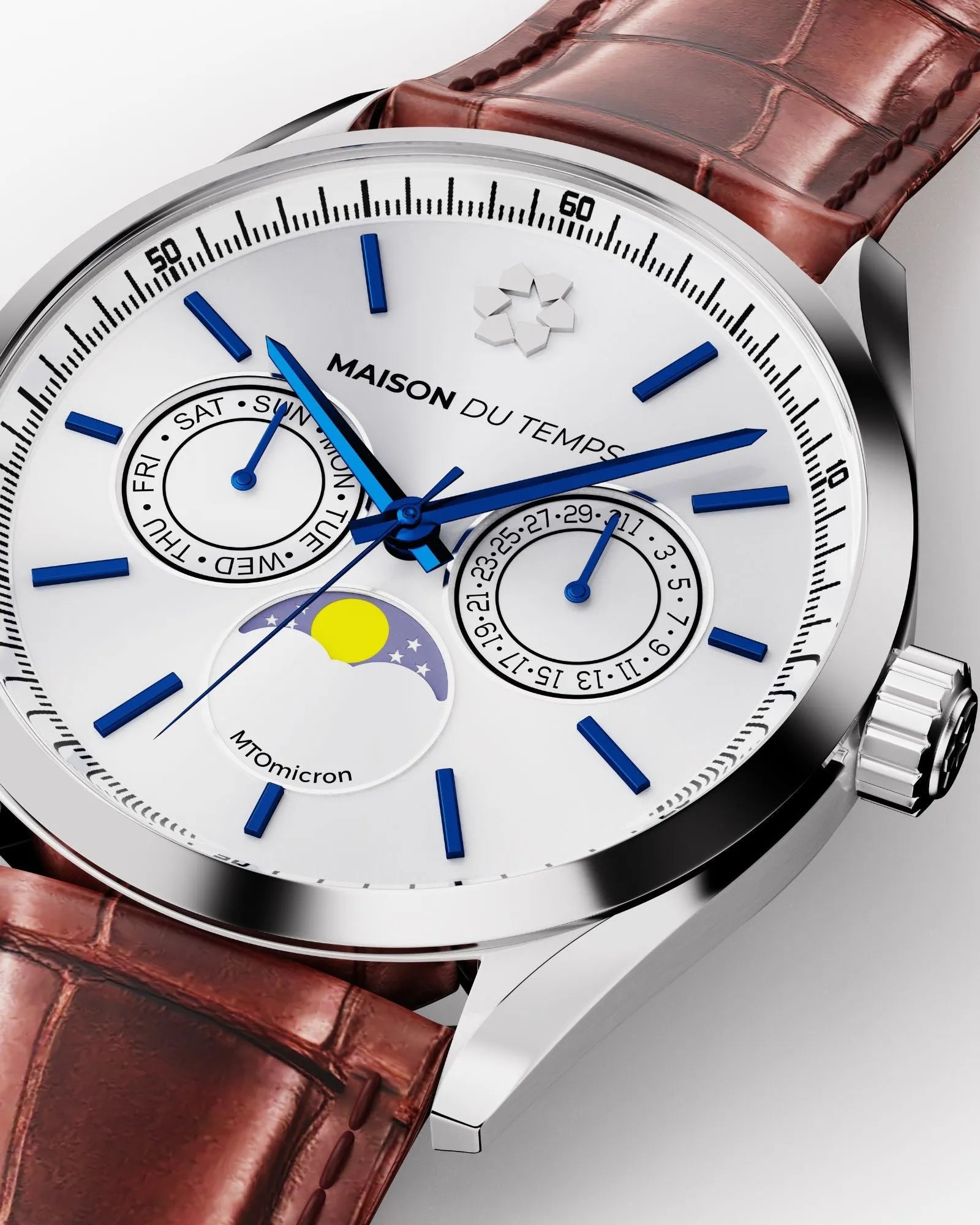 MTOmicron MoonPhase Acciaio bianco