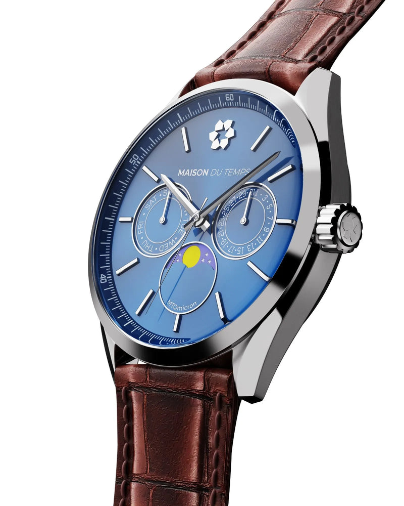 MTOmicron MoonPhase Blu Pelle Marrone
