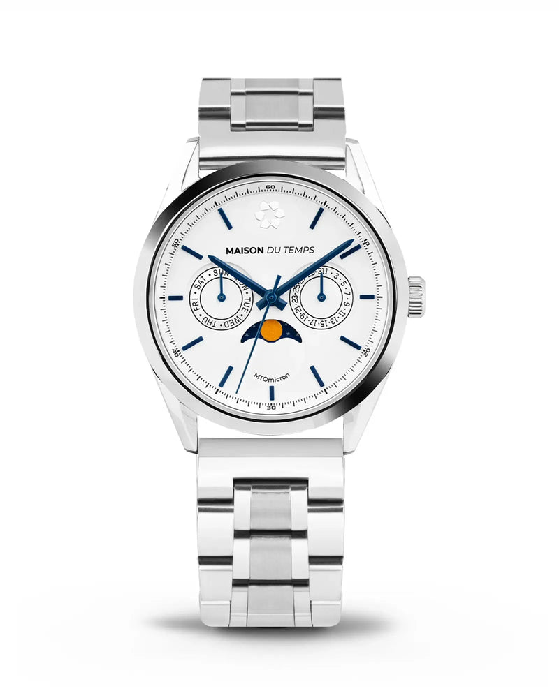 MTOmicron MoonPhase Acciaio bianco