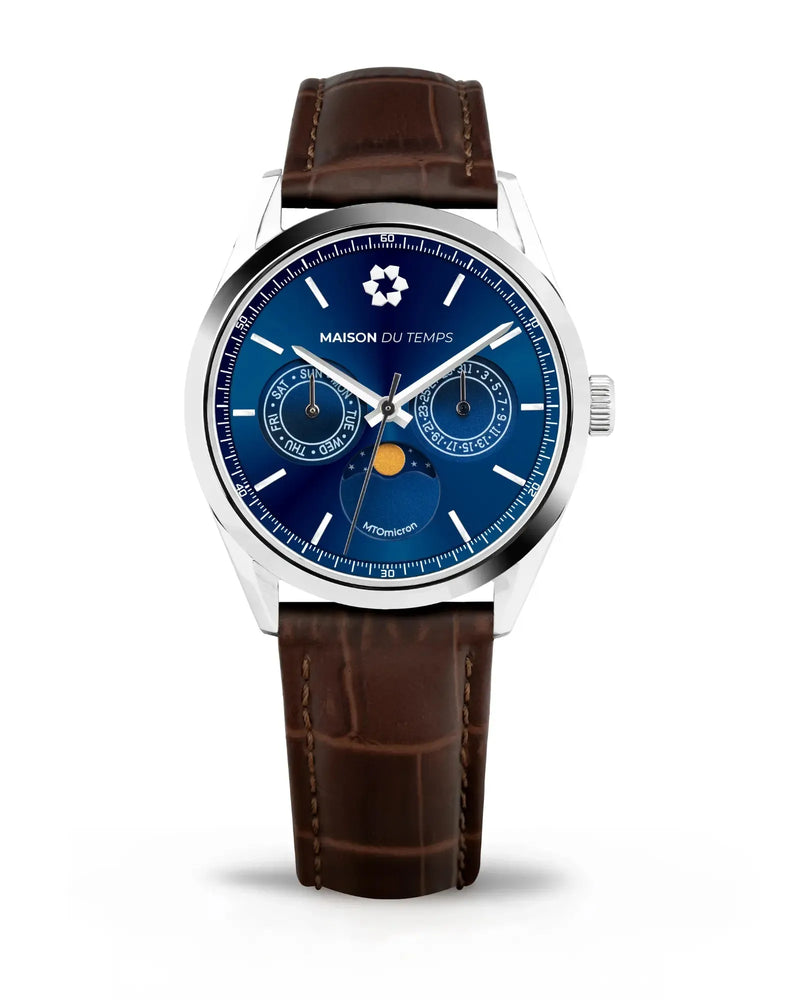 MTOmicron MoonPhase Blu Pelle Marrone
